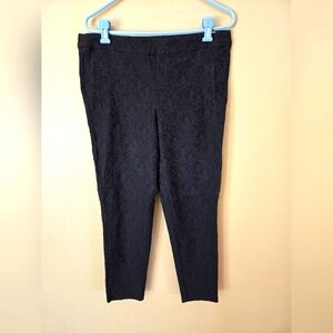 Black floral print pants